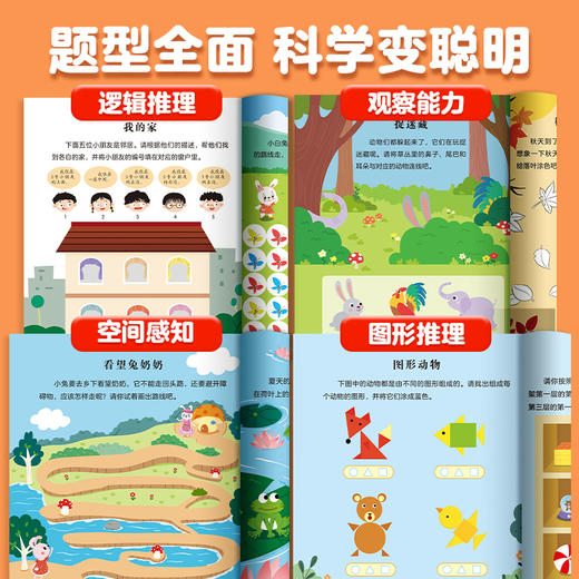 全脑开发思维训练2-3-4-5-6岁幼儿宝宝儿童益智书籍启蒙早教书游戏书幼儿园2-6岁大班中班小班专注力智力开发启蒙认知绘本逻辑推理 商品图6