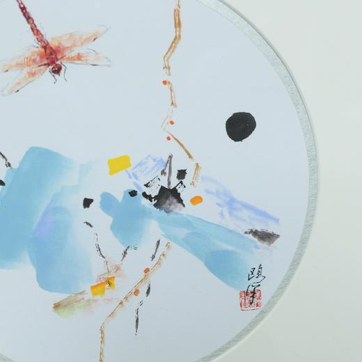 鸥洋《小虫看世界之二》国画原作21CM*21CM 手绘纸本圆形作品含框【GH0532】 商品图3