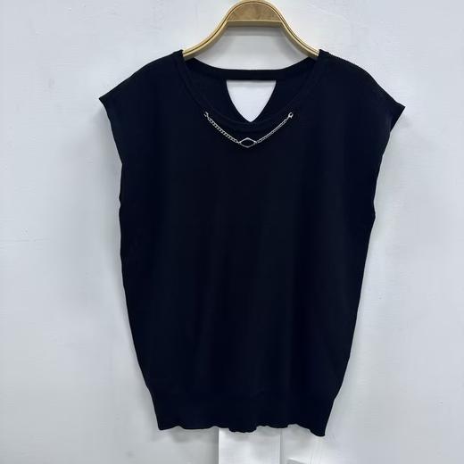 MC配金属链盖袖毛织衫50329（黑）夏季152520180321 商品图0