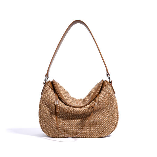 【预售3天】2025新款单肩包编织手工女士休闲斜挎包小众设计慵懒风手提女包M7999B 商品图7