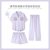 【可人儿&香芋紫】新款泡泡绵女士睡衣夏季短袖可外出家居服三件套 商品缩略图0