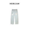HERLIAN 2025年春季新品绣蝴蝶结宽松阔腿牛仔裤 商品缩略图3