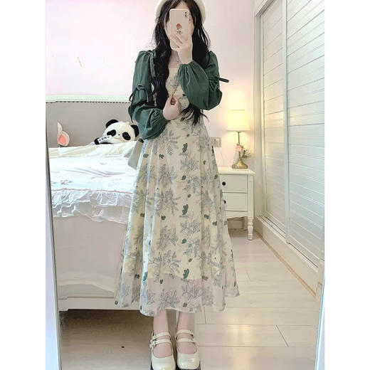 裁缝学苑AH01新中式国风方领长袖连衣裙纸样女装收腰显瘦裙子样板 商品图5