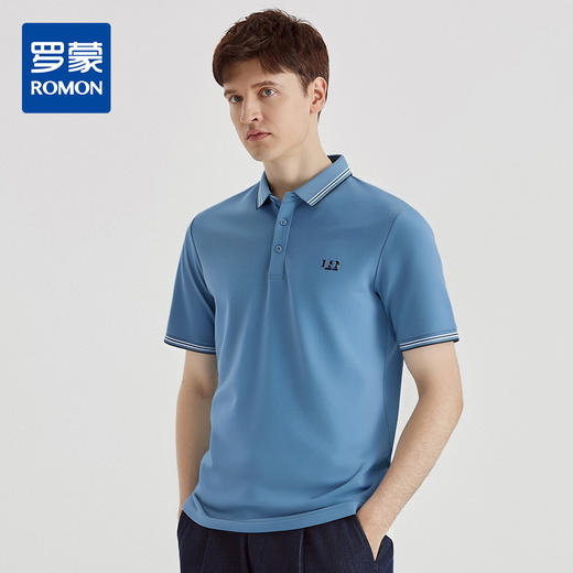 罗蒙男士夏季商务短袖t恤男休闲短袖polo衫男士舒适百搭polo衫男短袖 商品图4