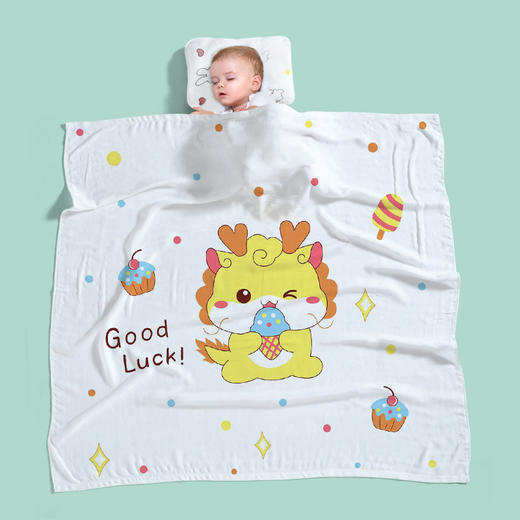 【轻柔竹棉纱 舒爽入睡】双层纱布宝宝包巾襁褓巾竹纤维婴儿浴巾新生儿童被盖毯幼儿园盖被 商品图11