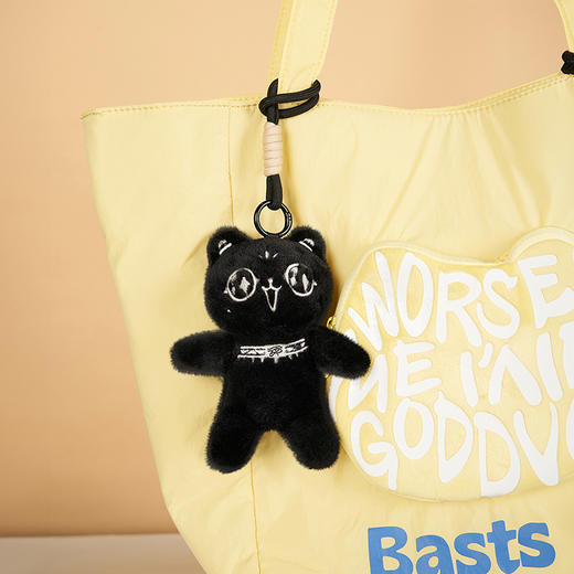 大英博物馆 巴斯特系列 可爱萌猫摸鱼毛绒 欢喜萌猫金榜灵喵 香氛挂件 商品图3