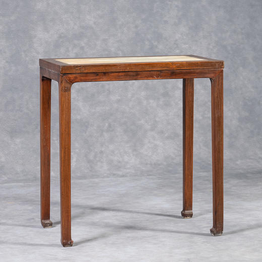 清	红木镶云石四面平香几 商品图0