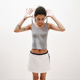 NUTH薄款修身显瘦吊带女遮副乳弹力背心夏季 花灰色 /军绿色