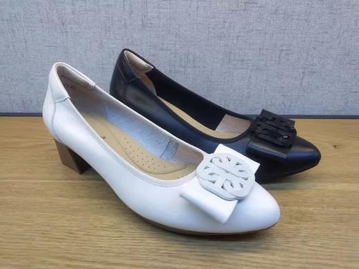 豪行正品春夏季浅口皮鞋22164701牛皮舒适中跟休闲女单鞋时尚女鞋 商品图3