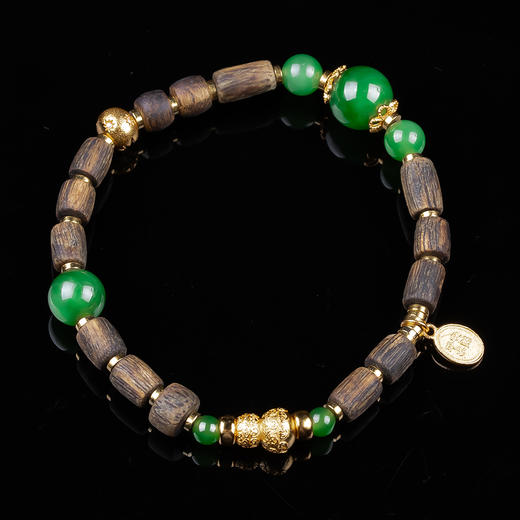 xy0354沉香+碧玉平安多财福禄相伴手串 商品图2