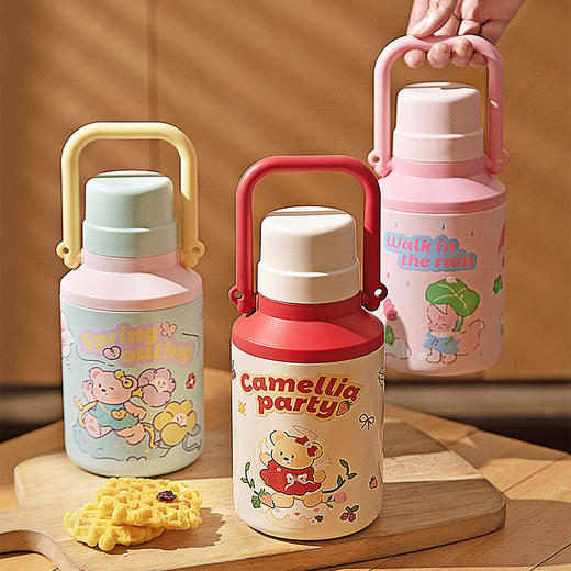 摩登主妇大容量保冷保温杯家用办公室水杯带提手高颜值杯子保温壶 商品图0