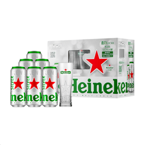 喜力星银啤酒500ml*6听（礼盒装）