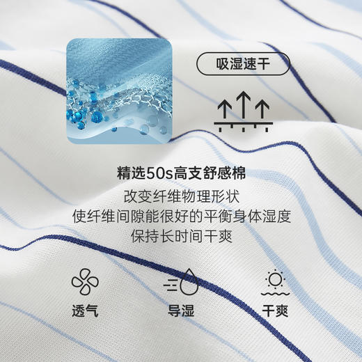 Threegun三枪 【舒感棉】圆领短袖短裤男士家居套家居服-82045D011 商品图3