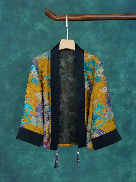 春夏桑蚕丝提花香云纱新中式短外套空调衫防晒衫R210129嚭 商品图5