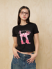 MoodLikeMe/MTX2513/时髦爪爪泰哥粉猫玩偶合身短款女装短袖T恤 商品缩略图0