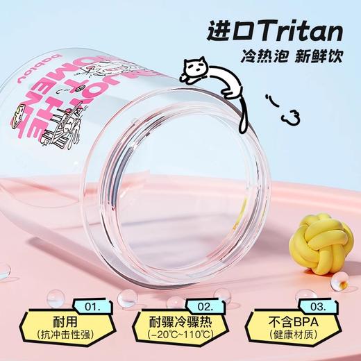 bablov水杯女生高颜值夏季学生上学专用可爱便携水壶吸管杯子 商品图1