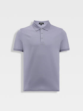 callisto紫色棉混纺基础短袖POLO