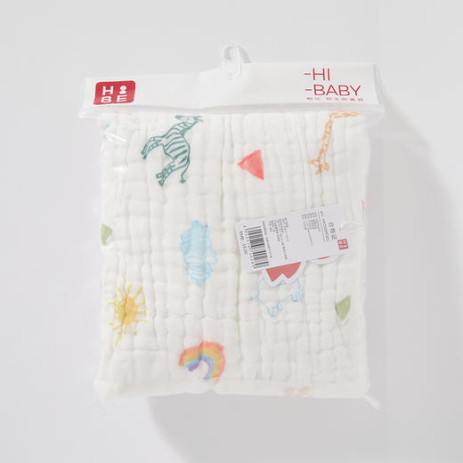 怡比奇趣天地6层纱布浴巾HY25SPP201白紫色调/黑花色调110*110cm 商品图7