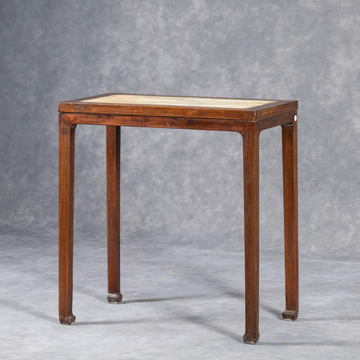 清	红木镶云石四面平香几 商品图1