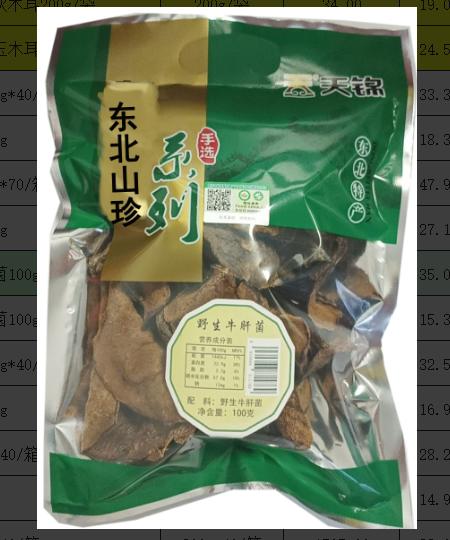 有机牛肝菌100g*70袋/箱 商品图0