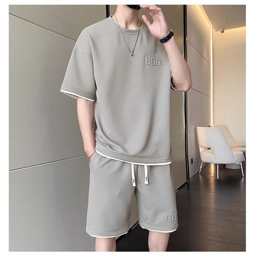 裁缝学苑MQ63圆领短袖T恤松紧腰短裤套装纸样男装上衣裤子版型图纸 商品图1