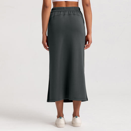 跃牌【倚窗听雨】Athena 莫代尔半身裙女砂洗空气层高腰裸感运动瑜伽开叉长裙YJQ-06 商品图2