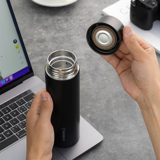 西屋铂睿温显保温杯-儒雅黑WB461 商品图3