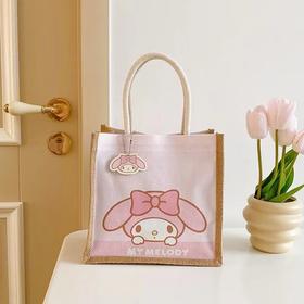 【YW】无忧购三丽鸥可爱卡通麻布包包手提便当包野餐包（截单后3-5天发货)