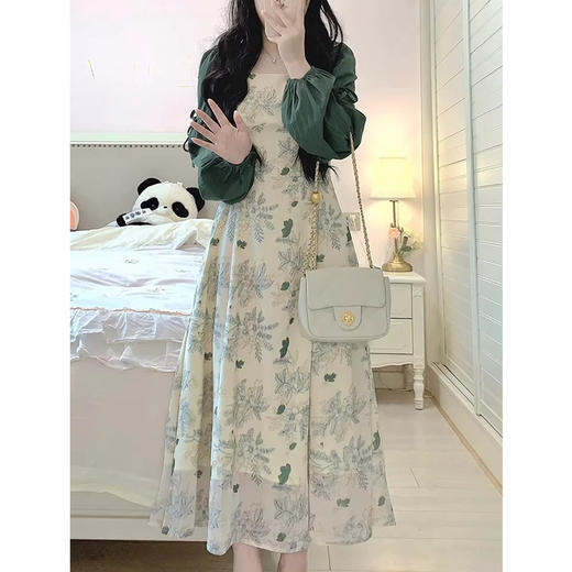 裁缝学苑AH01新中式国风方领长袖连衣裙纸样女装收腰显瘦裙子样板 商品图2