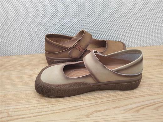 豪行春季新款24130027真皮复古休闲浅口低跟女鞋 商品图4