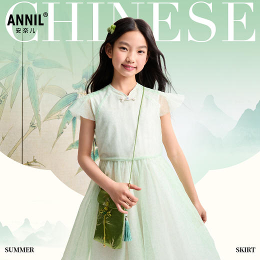女童短袖连衣裙夏季新款安奈儿童装EG523081 商品图1