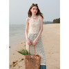 三彩独醒2025夏季新款纯棉镂空针织吊带裙直筒连衣裙叠穿度假F 商品缩略图3