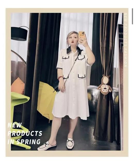 超值购【诗铭洛可】W471长款连衣裙小香风排扣赫本裙子A10-1 商品图3