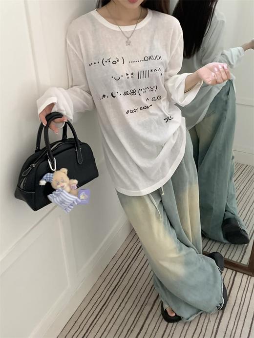 <曾小咸推荐> 慵懒字母长袖罩衫棉T 商品图7