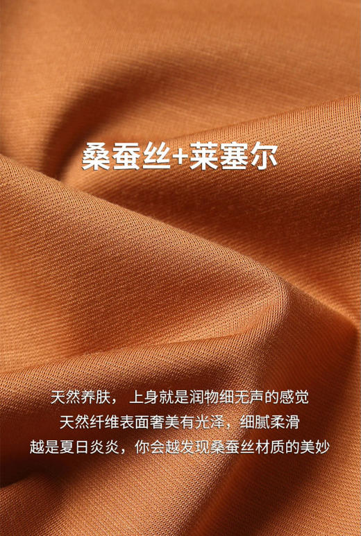 意大利轻奢正品奢华质感高端桑蚕丝天丝T恤 商品图8