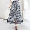 真丝乔其高腰印花中长裙，百搭桑蚕丝半身裙SM-72599992 商品缩略图0