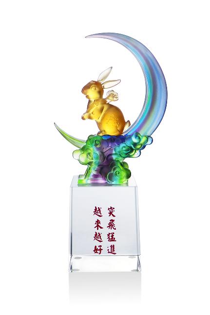 越来越好摆件 琉璃+水晶 110*56*225mm 商品图0