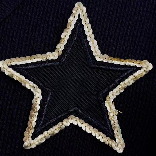 超值购【诗铭洛可】6177 针织T恤亮片星星（胳膊笑脸标染色）A8-1 商品图2