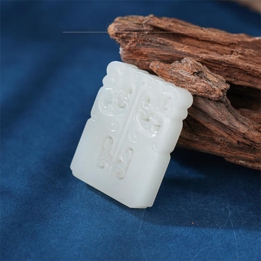 新疆国玉盟世玉【瑞韵如意】白玉镂雕挂件【带证书·顺丰物流】 商品图4