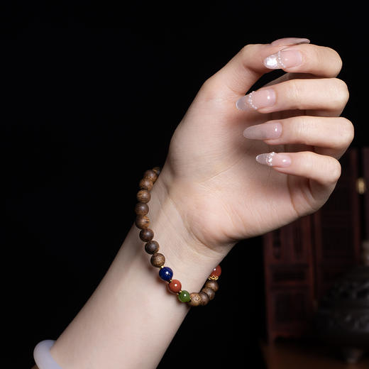 xy0353沉香+南红碧玉青金石国风穿搭手串 商品图8