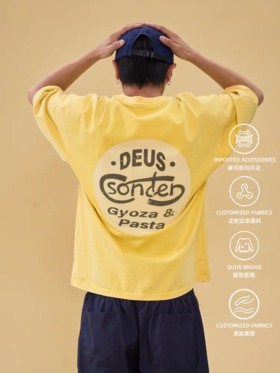 GYOZA PASTA/GP25AW-C044/印花复古水洗做旧宽松圆领短袖T恤TEE