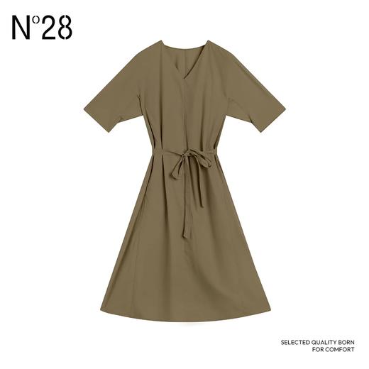N°28 中长款连衣裙女2025夏季新款系带收腰显瘦气质长裙子885252L612 商品图3