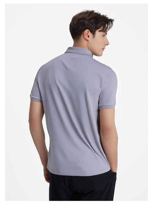 callisto紫色棉混纺基础短袖POLO 商品图4
