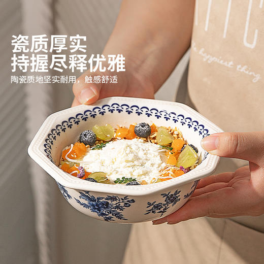 摩登主妇蓝黛庄园酸奶碗高颜值餐具面碗汤碗燕麦碗水果沙拉甜品碗 商品图1