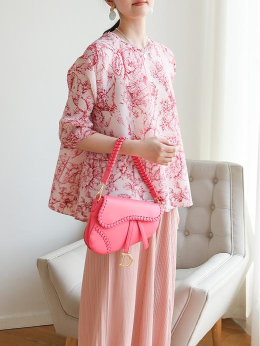 2025新款三宅高端褶皱新中式田园风印花休闲百搭上衣 商品图0