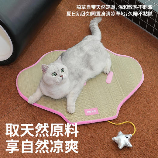 zeze粉贝壳蔺草宠物垫-B（包邮） 商品图1