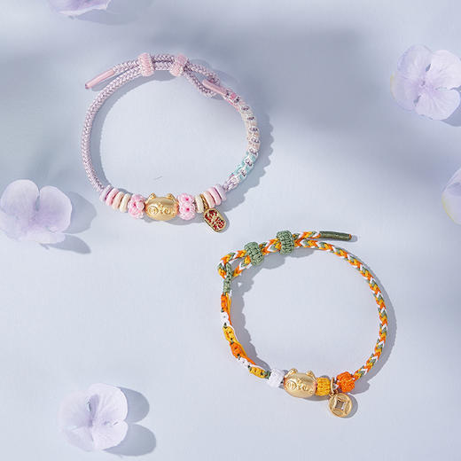 大英博物馆 巴斯特系列招财喵五彩一路生花 东方梦境系列喵语绮梦桃花结 手绳手链 商品图2