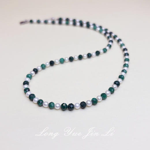 孔雀石小米珍珠项链 商品图0