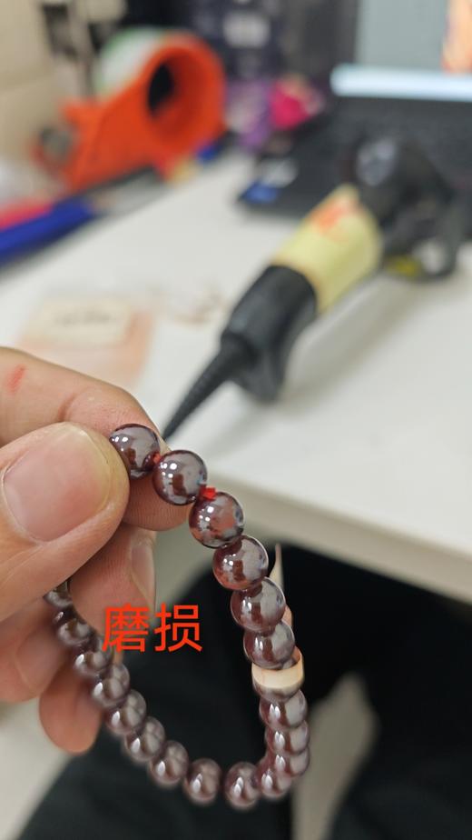 LLF797 灵菲 原矿朱砂手串真品男女款手链时尚商务配饰吉祥文玩珠子高档礼物男 商品图3