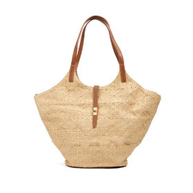 【预售3天】2025新款小众设计大容量水桶包通勤草编托特包休闲百搭单肩包女包YQ8330